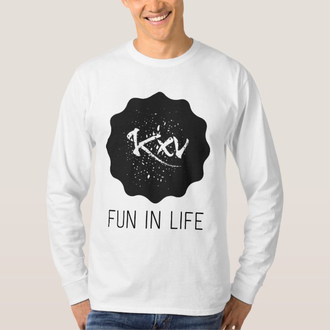 Camiseta Herren Langarm Shirt Fun in Life  (Frente)