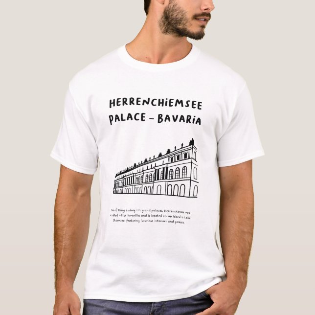 Camiseta "Herrenchiemsee Palace, Baviera" | Arte minimalist (Frente)