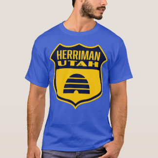 Camiseta Herriman Utah - Sinalizador Retro Shield Blue
