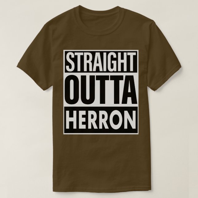 Camiseta Herron Nome Hetero Outta Herron (Frente do Design)