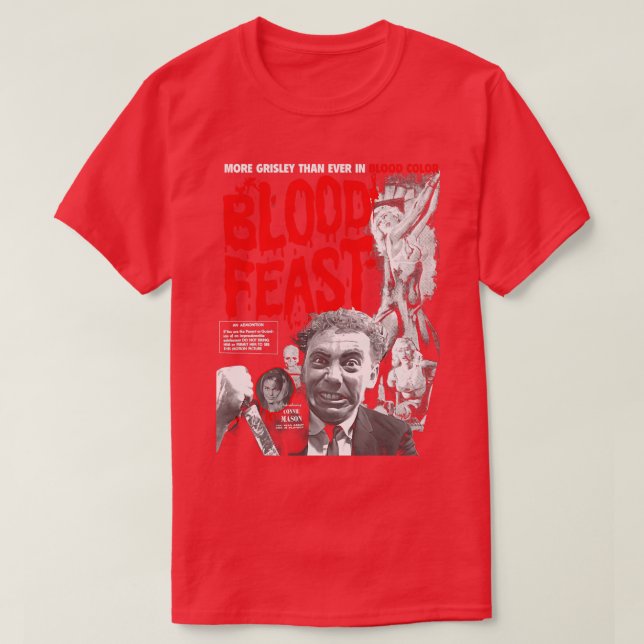 Camiseta Herschell Gordon Lewiss Banquete de sangue (Frente do Design)