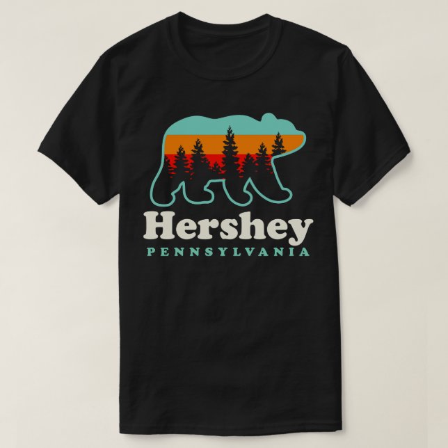 Camiseta Hershey Pennsylvania Vacation Hiking Camping Bear (Frente do Design)
