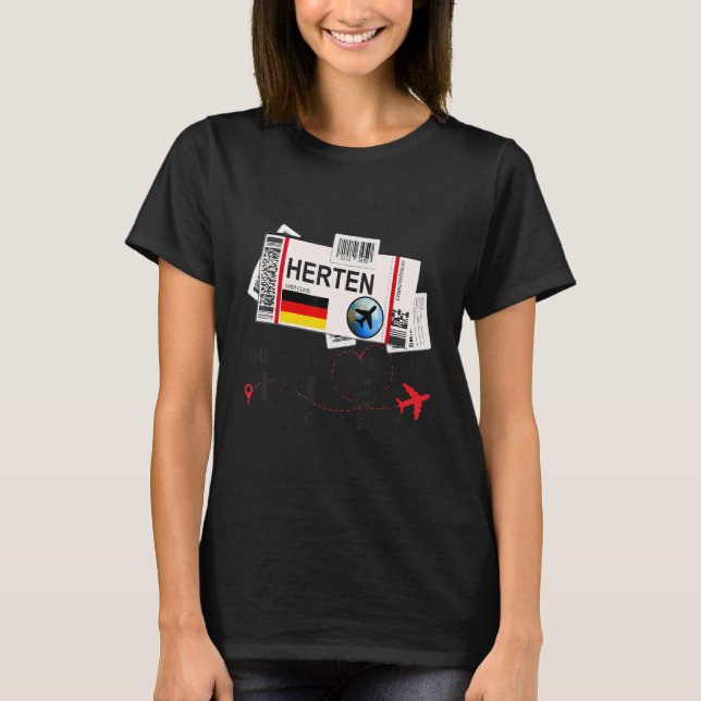 Camiseta Herten Girl Herten Boarding Pass Herten (Frente)