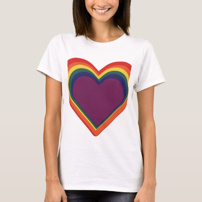 Camiseta Herz Angelilli Heart - Rainbow Colors - Regenbogen (Frente)