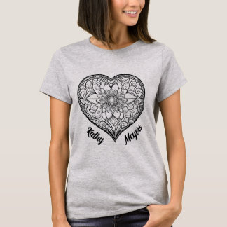 Camiseta Herz mit Ornamenten