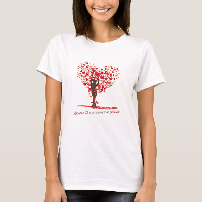 Camiseta Herzbaum T-Shirt für innere Balance (Frente)