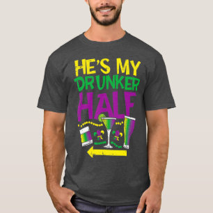 Camiseta Hes My Drunker Half Match Casal Mar