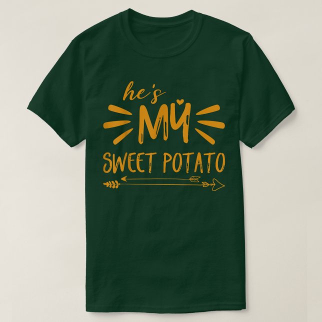 Camiseta he's My Sweet Potato I YAM Couple's Matching thank (Frente do Design)