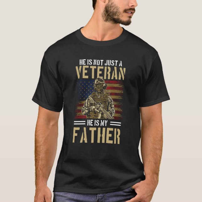Camiseta He's not just a Veteran He is my DAD (Frente)