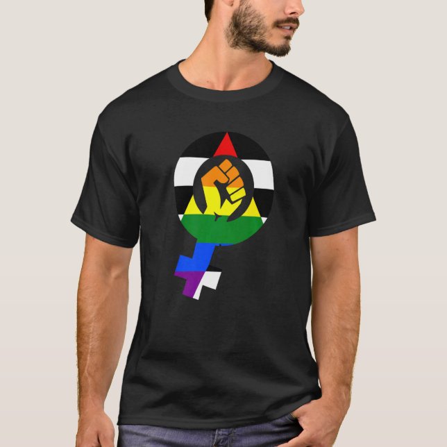 Camiseta Hetero Ally Orgulho Bandeira Feminista (Frente)