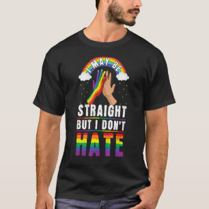 Camiseta Hetero Arco-Íris Não Odeie O Orgulho Lgbtq Lgbt Ga