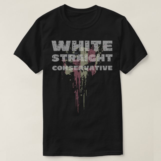 Camiseta Hetero Branco Conservador Republicano Sarcástico U (Frente do Design)