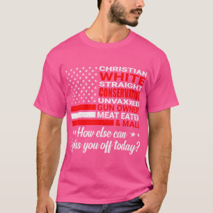 Camiseta Hetero Branco Cristão Arma Não Vaxxada Conservador