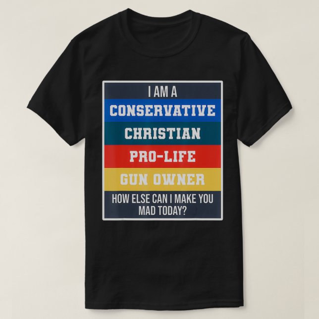 Camiseta Hetero conservador cristão ProLife proprietário de (Frente do Design)
