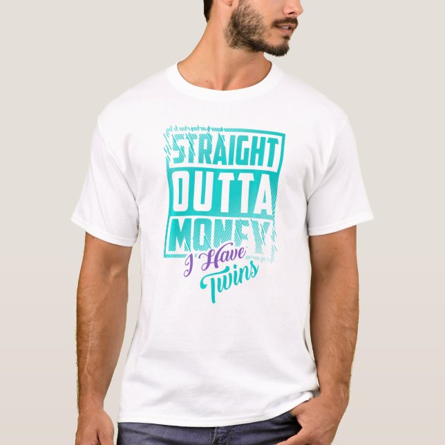 Camiseta Hetero De Dinheiro Que Tenho Gêmeos Elevando Gêmeo (Frente)