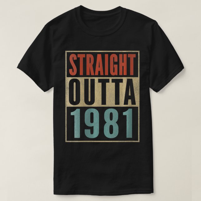 Camiseta Hetero De Mulheres Fora De 1981 Engraçado 43º Aniv (Frente do Design)