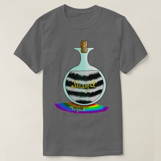Camiseta Hetero de Poções do Orgulho (Frente do Design)
