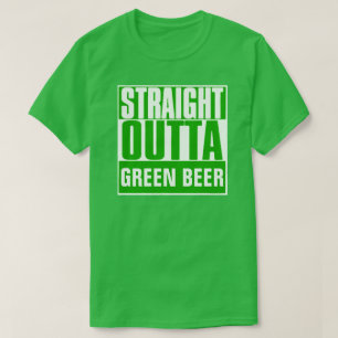 CAMISETA HETERO DE RUA VERDE DE CERVEJA. DIA DE PATRICK