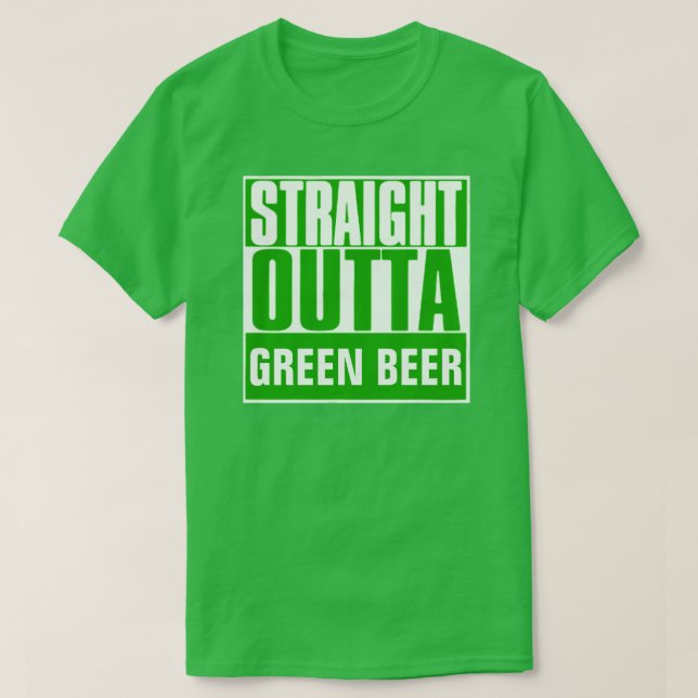 CAMISETA HETERO DE RUA VERDE DE CERVEJA. DIA DE PATRICK (Frente do Design)