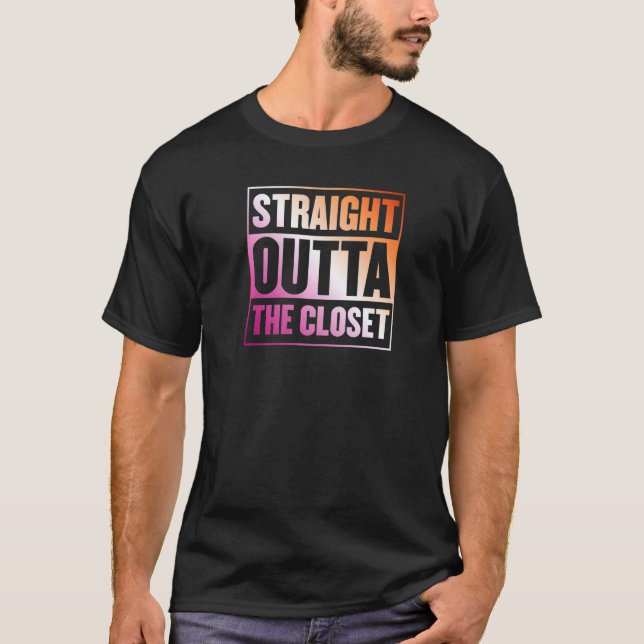 Camiseta Hetero Do Armário Estético Do Orgulho Lésbico (Frente)