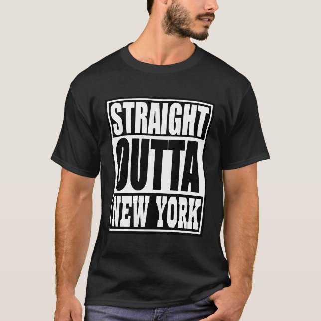 Camiseta Hetero Do Gráfico De Tendência Legal De Nova Iorqu (Frente)