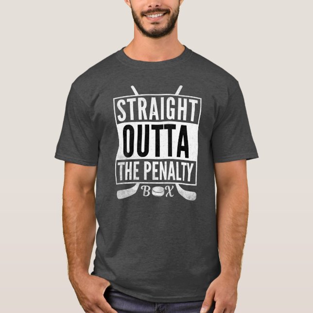 Camiseta Hetero Do Jogador De Hóquei No Gelo Fora Da Caixa  (Frente)