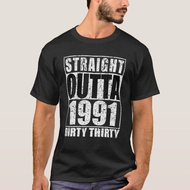 Camiseta Hetero Extraído 1991 Sujo 30 aniversário de 30 ano (Frente)