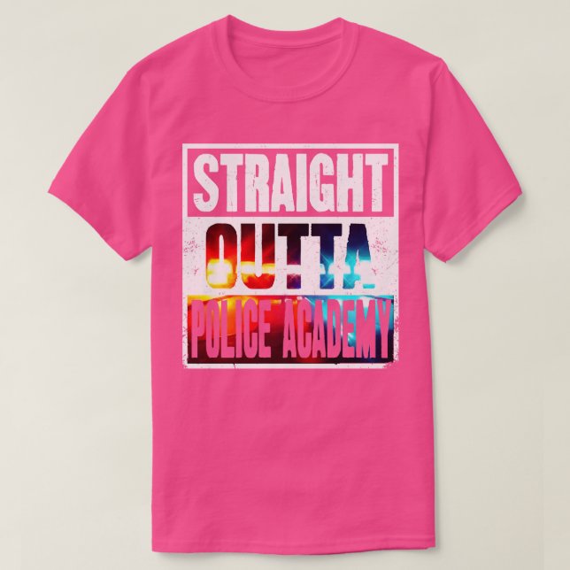 Camiseta Hetero Fora da Academia de Polícia Futuro Serviço  (Frente do Design)