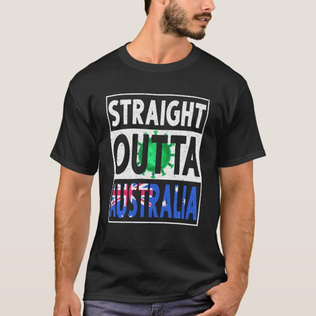 Camiseta Hetero Fora da Austrália Homens da Gripe Mulheres  (Frente)