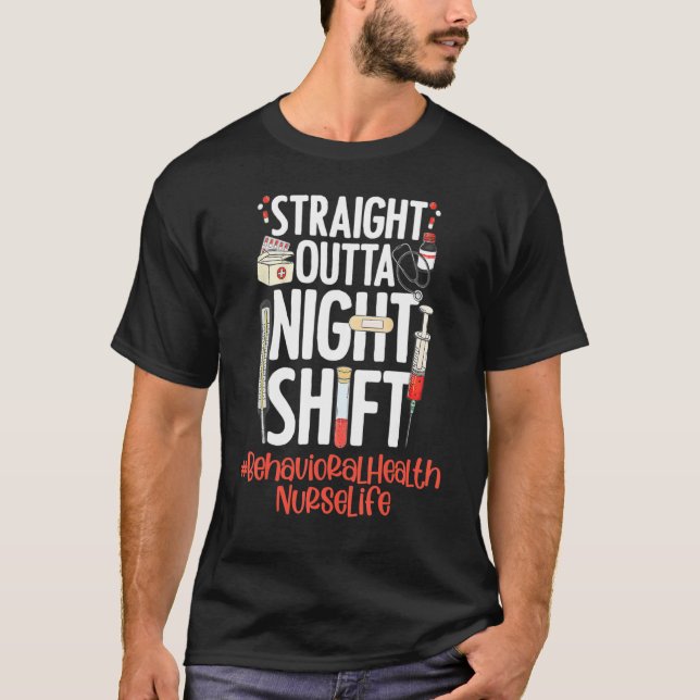 Camiseta Hetero Fora da Noite Enfermeiro Enfermeiro Comport (Frente)
