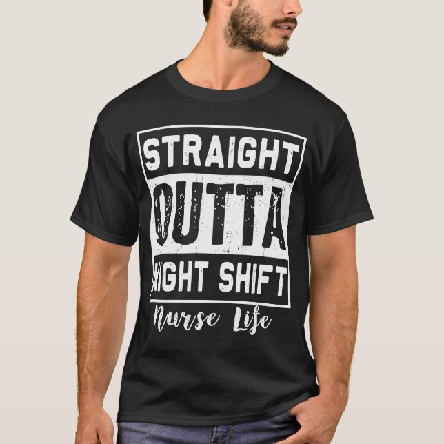 Camiseta Hetero Fora da Noite Enfermeiro Life RN LPN (Frente)
