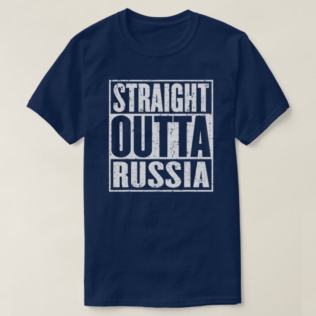 Camiseta Hetero Fora Da Rússia Vintage Afetado  (Frente do Design)