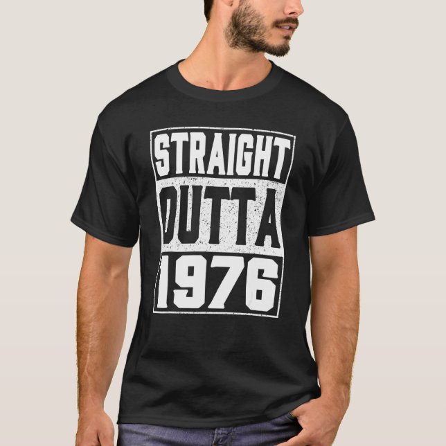Camiseta Hetero fora de 1976 46º aniversário Homens e Mulhe (Frente)