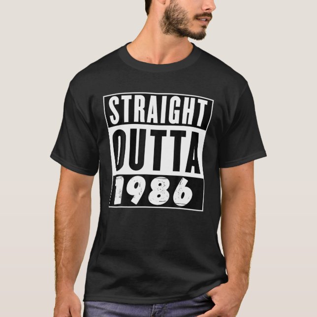 Camiseta Hetero fora de 1986 Presente de Aniversário (Frente)