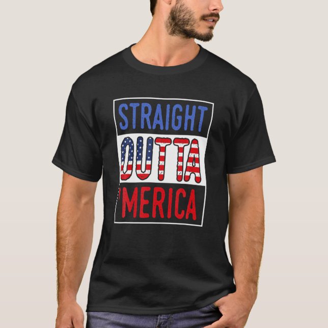 Camiseta Hetero Fora De Merica 4 De Julho (Frente)