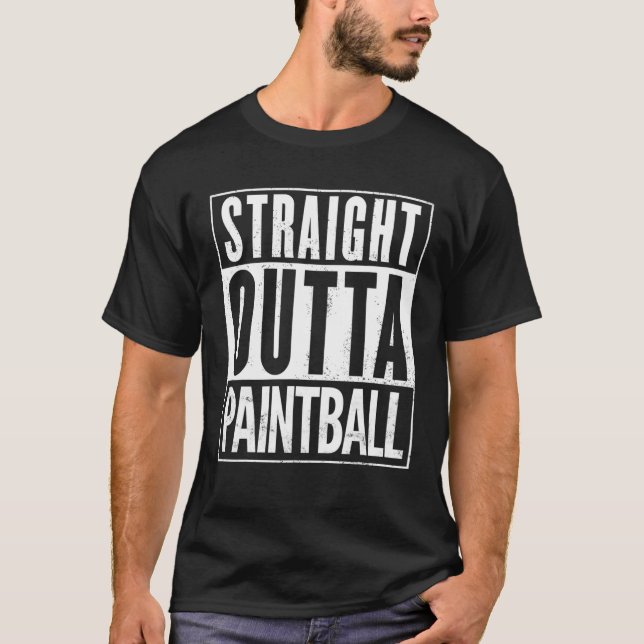 Camiseta Hetero Fora de Paintball Engraçado (Frente)