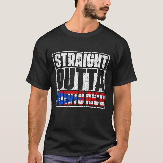 Camiseta Hetero fora de Porto Rico Bandeira (Frente)
