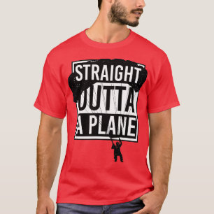 Camiseta Hetero Fora De Um Avião Engraçado Esquiamento