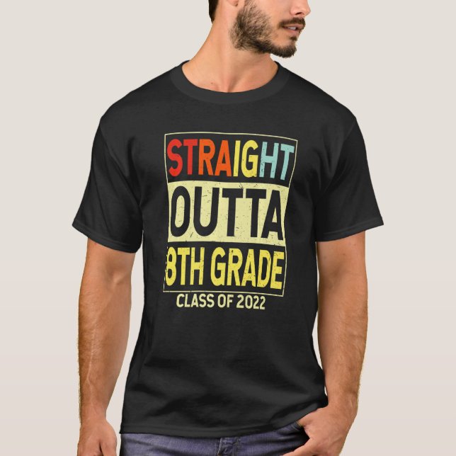 Camiseta Hetero fora do 8º ano Graduação Engraçado Oitavo (Frente)