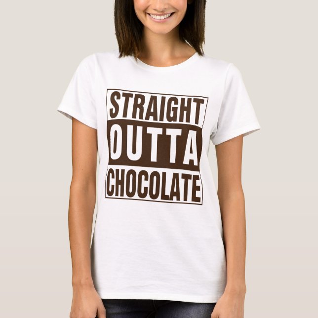 Camiseta Hetero fora do chocolate marrom (Frente)