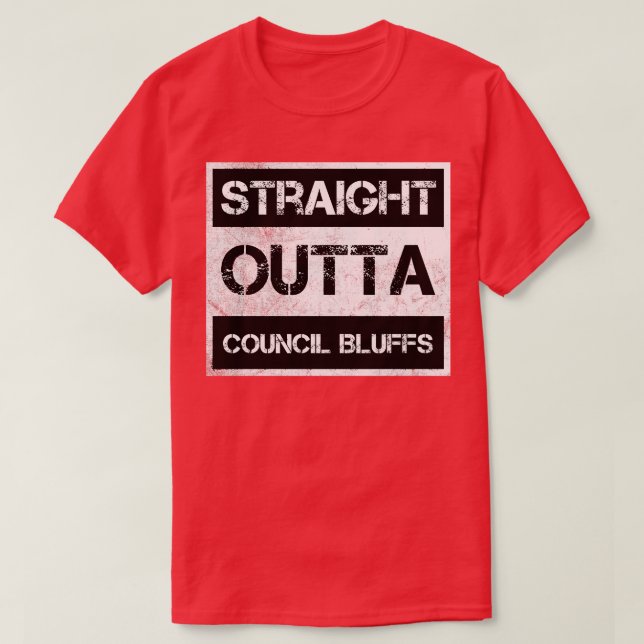 Camiseta Hetero fora do Conselho Bluffs cidade de Iowa Vint (Frente do Design)