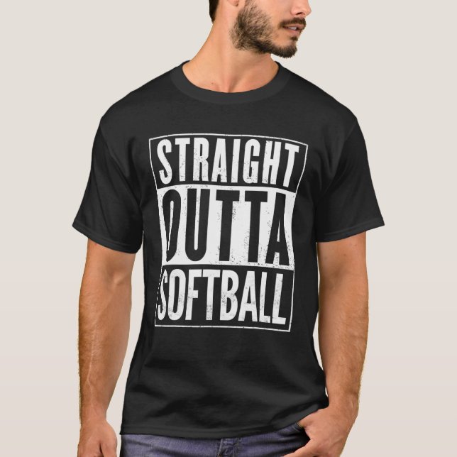 Camiseta Hetero Fora do Softball Engraçado (Frente)