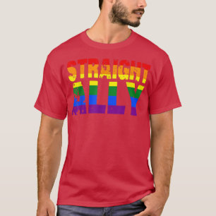 Camiseta Hetero LGBT Ally LGBTQ Sinalizador Rainbow Orgulho