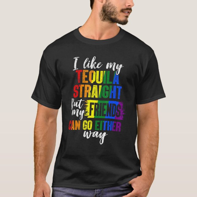 Camiseta Hetero Lgbt Ally Tequila Amigos De Qualquer Forma (Frente)