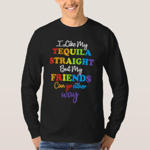 Camiseta Hetero Lgbt Ally Tequila Amigos Vão Em Qualquer Se