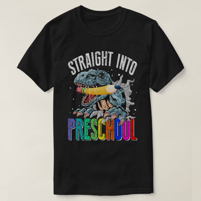 Camiseta Hetero No PRESCHOL De Volta À Escola No Primeiro D (Frente do Design)
