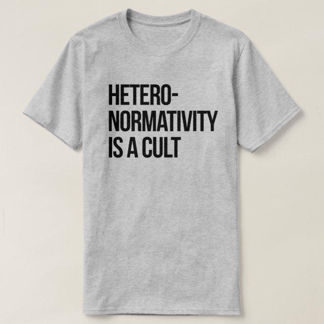Camiseta Hetero-normatividade é um culto (Frente do Design)