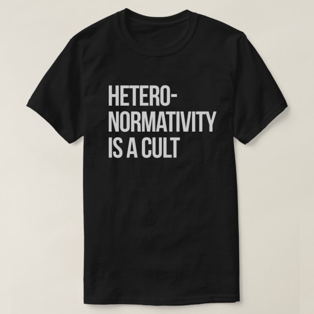 Camiseta Hetero-normatividade é um culto (Frente do Design)