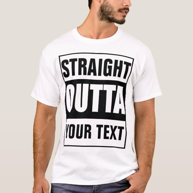 Camiseta HETERO OUTTA - adicione seu texto aqui/crie o seu  (Frente)