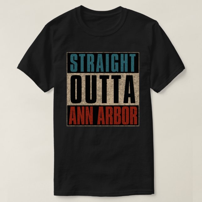 Camiseta Hetero Outta Ann Arbor Michigan MI (Frente do Design)